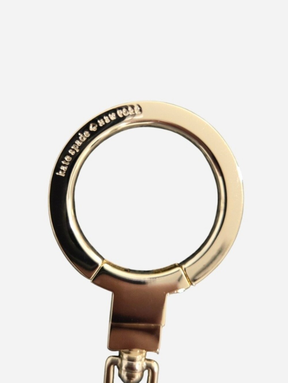 kate spade Burgundy Round Leather Keyring mirror. - Picture 3 of 8